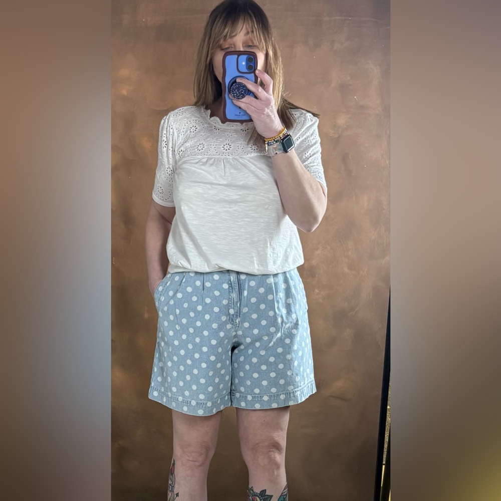 Vintage Denim Polka Dot Shorts
